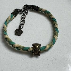Braided Bracelet with Bear Charm